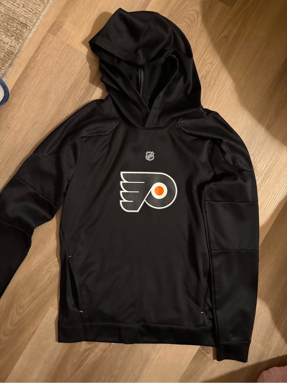 NHL Philadelphia Flyers Black Hoodie Sweater with Orange Logo